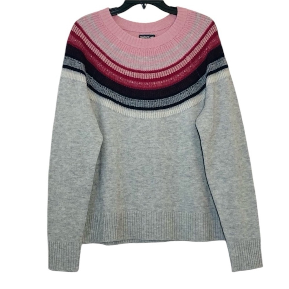 Nwt Toad&Co Women’s Wool Blend Nordic Cazadero Crew Sweater In Light Ash Size Xl — image 3 of 8